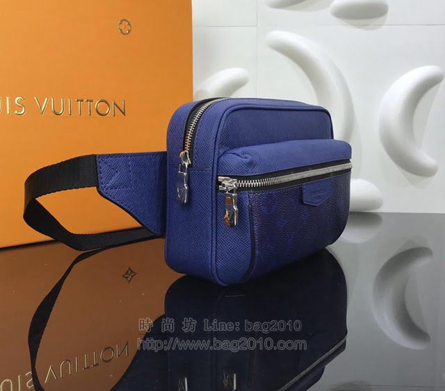 LV腰包 M30251 限量版 路易威登Outdoor腰包 LV男胸包 LV籃花Taïga皮革男腰包  ydh2973